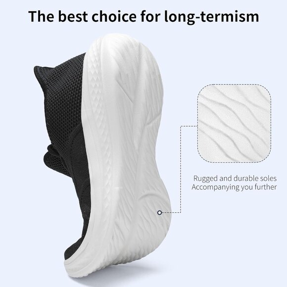 ⚡Men Black Fashion Mesh Non Slip Lightweight Workout Breathable Gym Sneakers - Picture 4 of 6